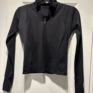 Source Unknown Black Long Sleeve Cropped Spandex Women's Top